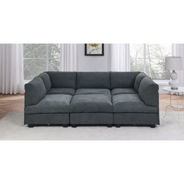Wade Logan® 124" Wide Reversible Facing Modular Corner Sectional
